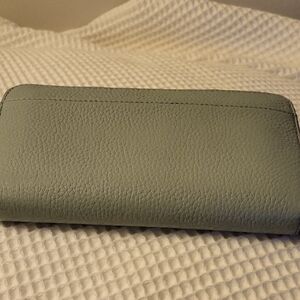 Saks Fifth Avenue Green Leather Wallet